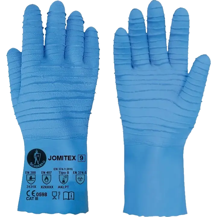 Guantes uso alimentario JOMITEX - 6 pares - Color: Azul, Talla: 10